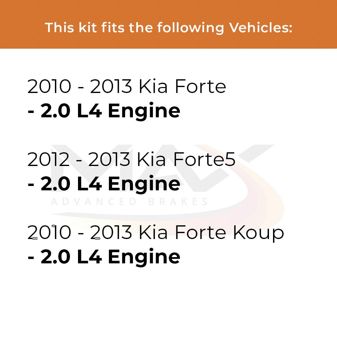 Max Advanced Brakes Front & Rear Brake Kit For 2010 2011 2012 2013 Kia Forte Koup Forte5 2.0L Replacement Premium Oe Disc Brake Rotors And Ceramic Brake Pads