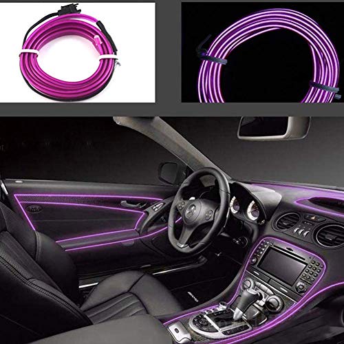 Automaze El Wire 5M/16Ft Led Flexible Soft Tube Wire Lights Neon Glowing Car Rope Light Dc 12V (Purple)