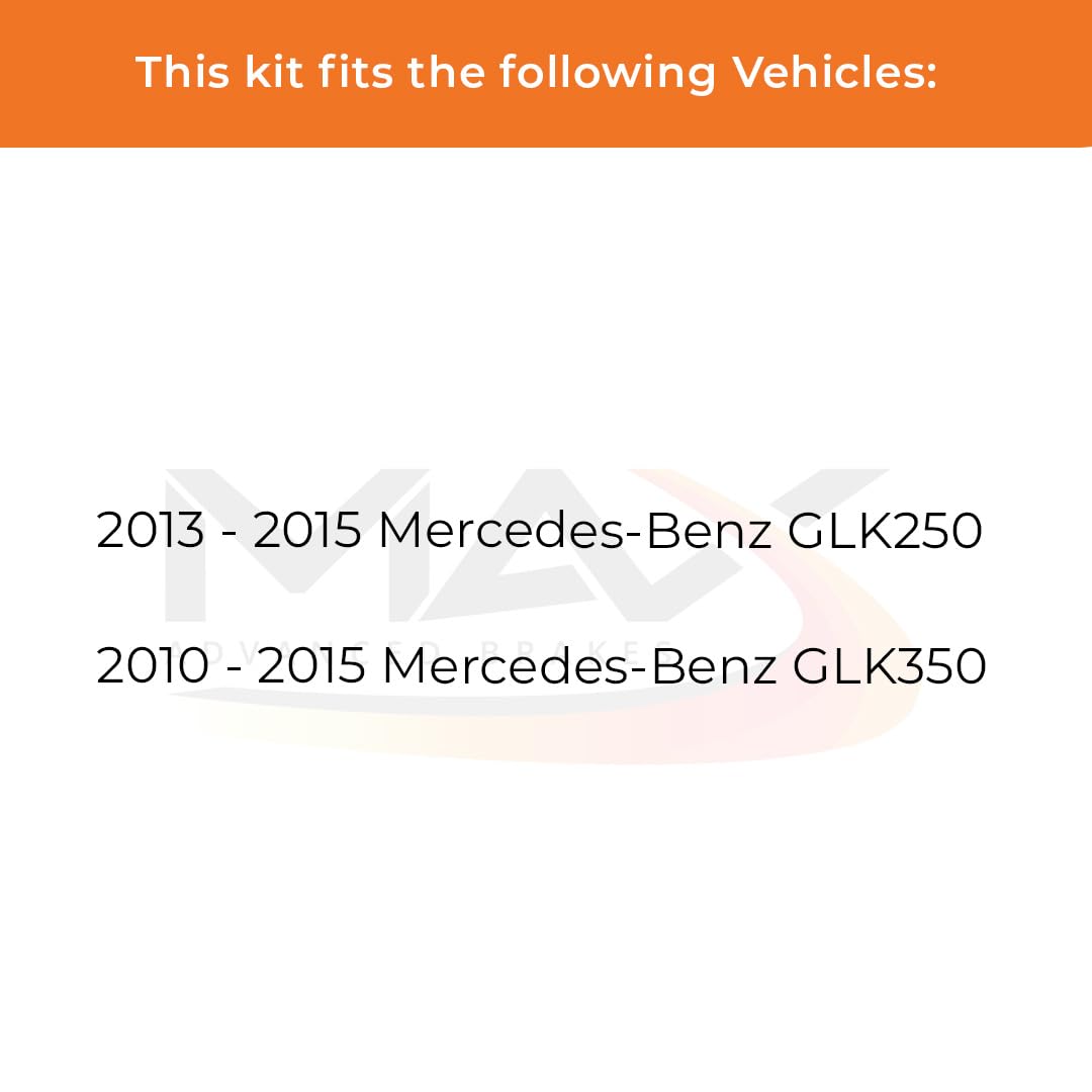 Max Advanced Brakes Rear Brake Kit Compatible With 2010 2011 2012 2013 2014 2015 Mercedes-Benz Glk350 Glk250 Replacement Premium