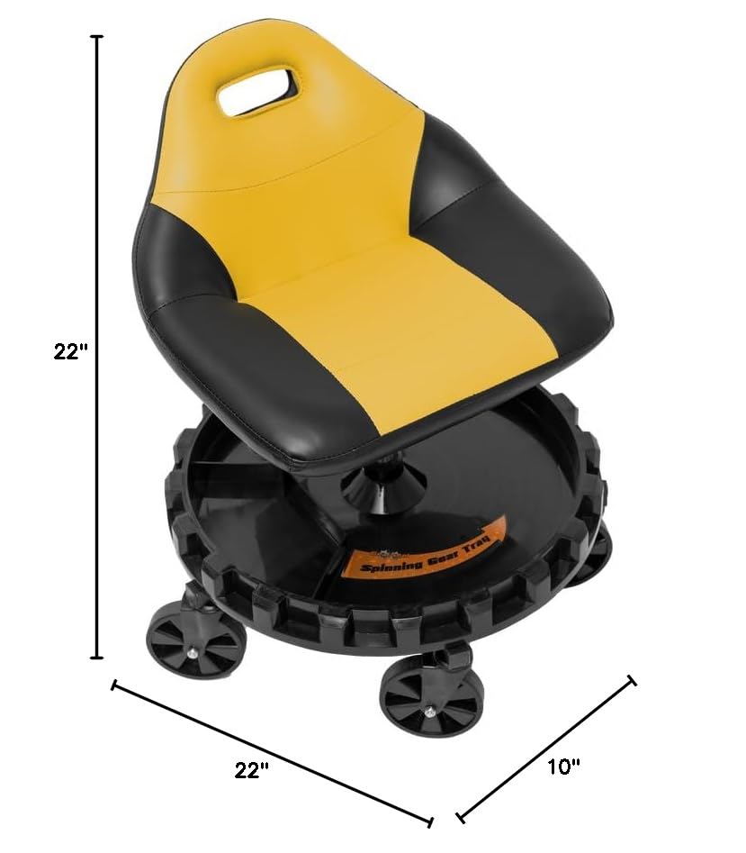 Traxion 400lb Capacity 2-704 Yellow Progear Mobile Rolling Gear Seat