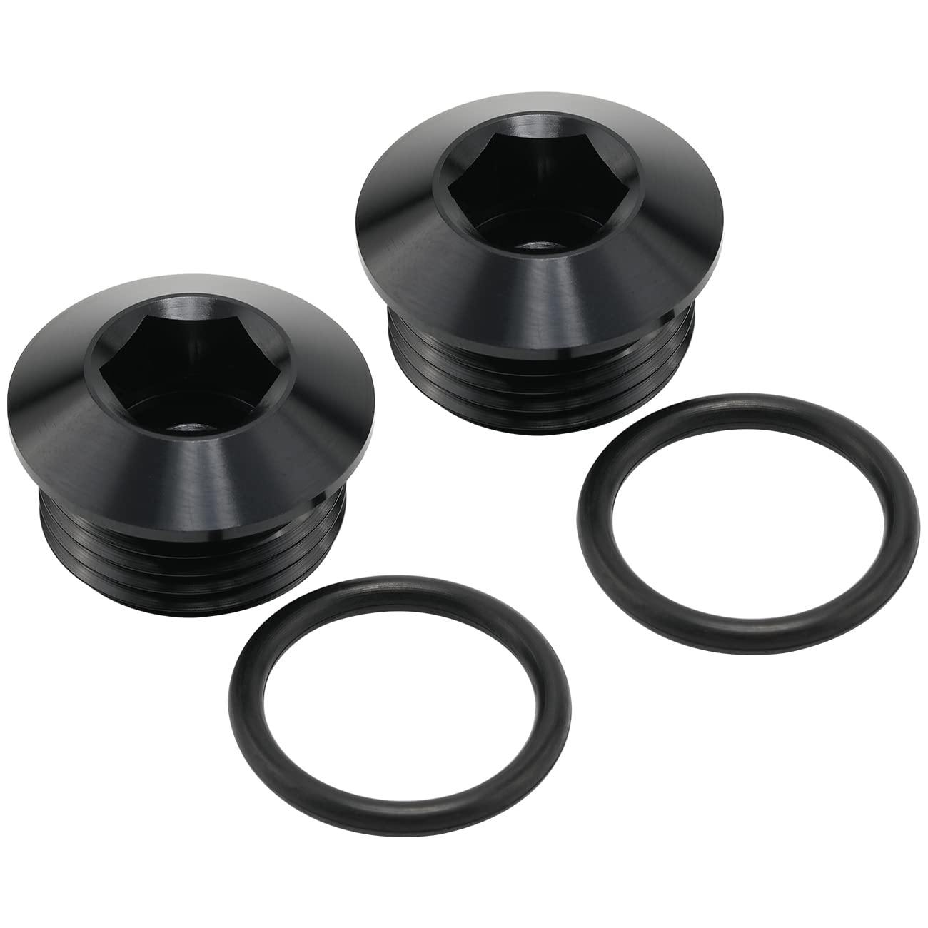 Podavelle 8An 8 Orb O-Ring Seal Boss Socket Port Plug Block Off Fitting Adapter Aluminum Black, Pack Of 2