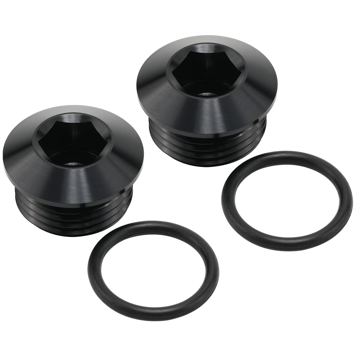 Podavelle 10An 10 Orb O-Ring Seal Boss Socket Port Plug Block Off Fitting Adapter Aluminum Black, Pack Of 2