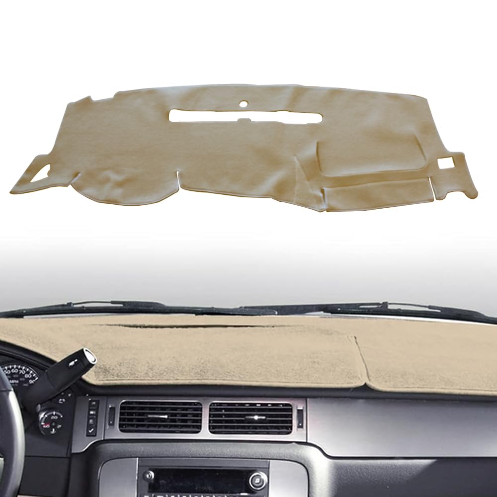 KEDAKEJI Dashboard Cover Mat Pad Custom Compatible with 2007-2013 Chevrolet Silverado GMC Sierra with Two Glove Boxes Dash Cover