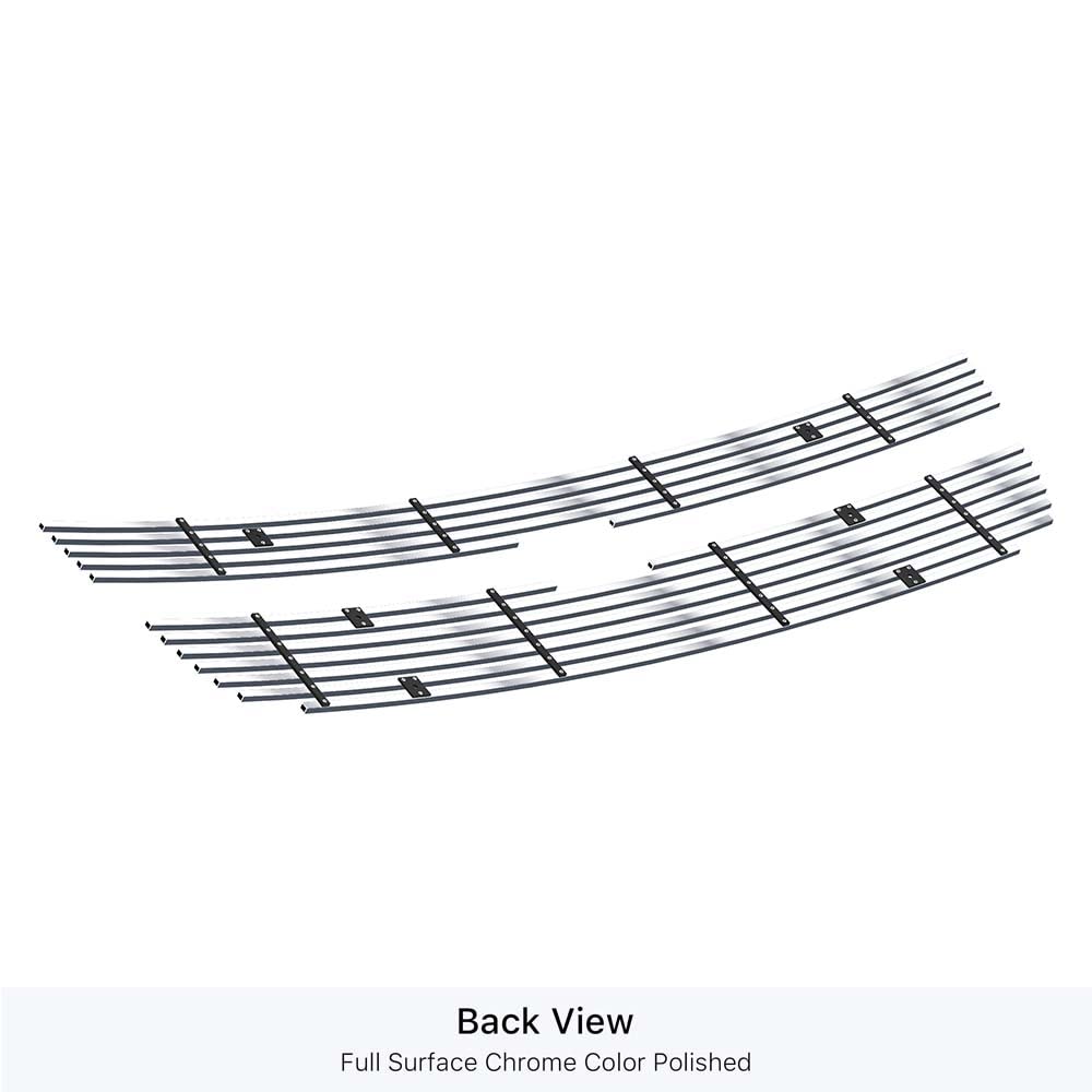 Aps Compatible With Chevy Silverado 1500 2007-2013 Main Upper Stainless Black Horizontal Billet Grille Insert C65766H