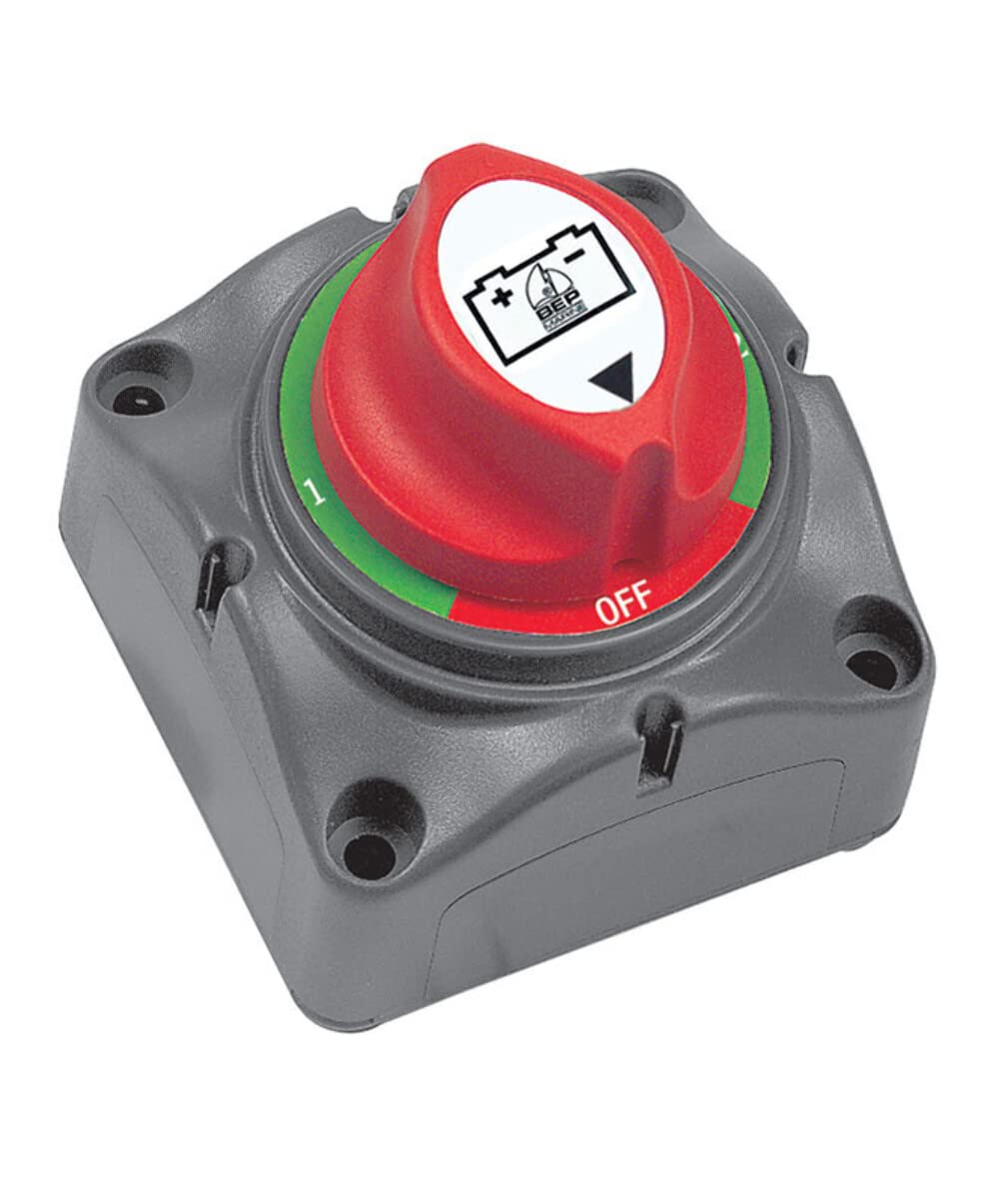 BEP 701S Battery Switches - 1-2-Both-Off, Gray, Red, 2.75' x 2.75' x 3'