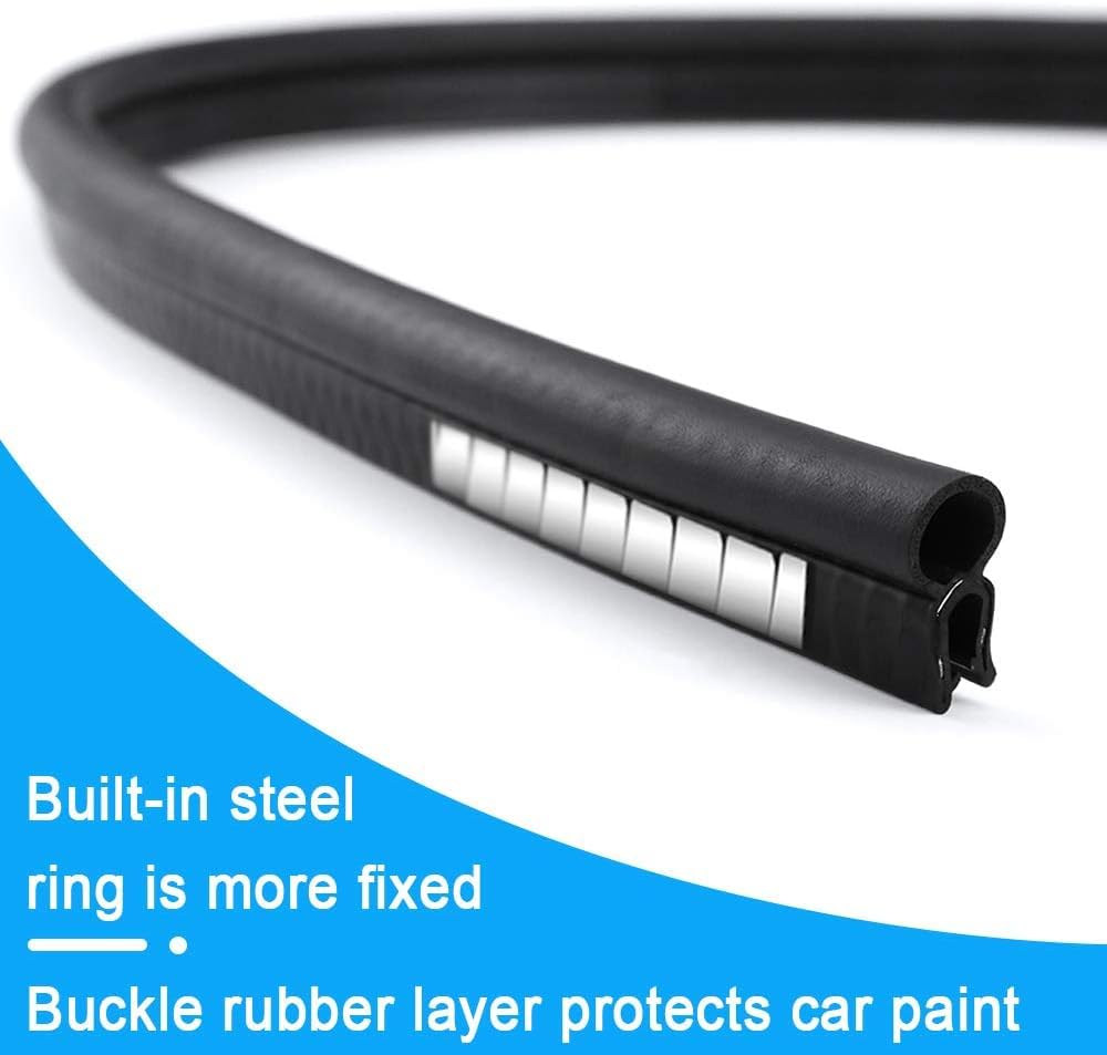 Storystore Automotive Door Weather Stripping 39Ft Car Door Rubber Edge Trim Seal Strip Gasket With Top Car Door Seal Strip For B