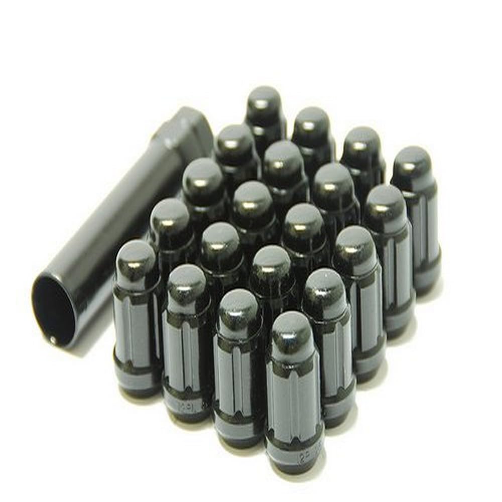 Muteki 41886B Black 12mm x 1.5mm Closed End Spline Drive Lug Nut Set with Key, (Set of 20)