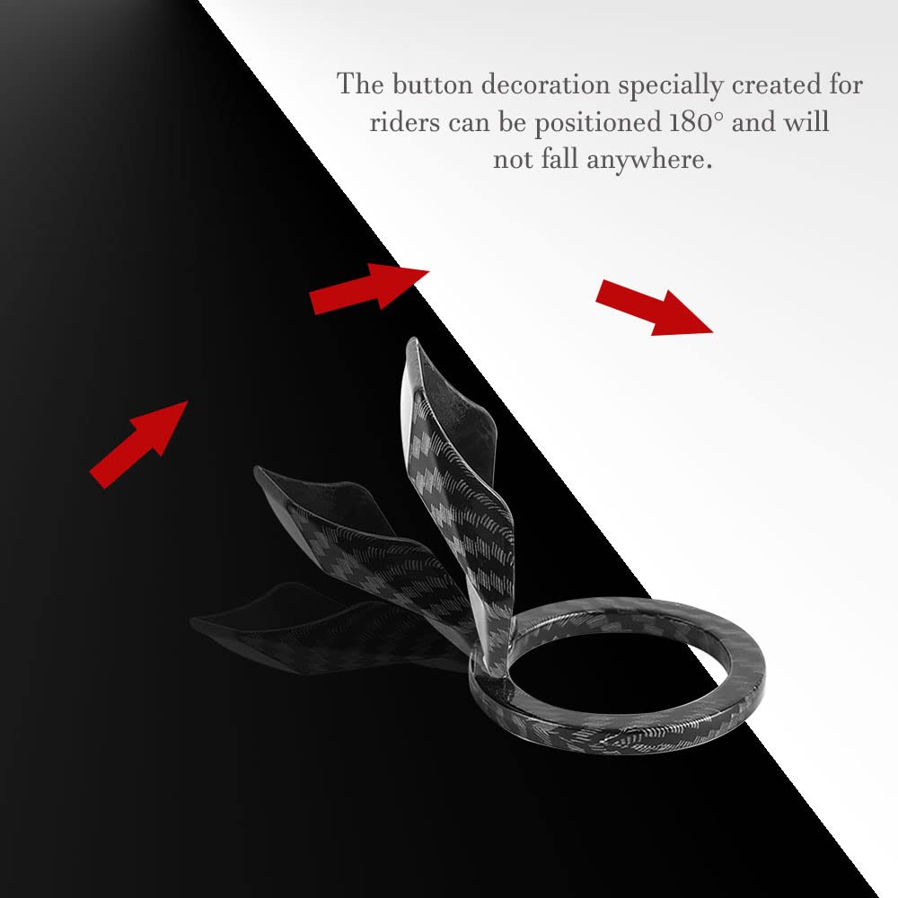 Universal Engine Start/Stop Button Cover - Zinc Alloy Trim, Push to Start Button Control, Fit Most Car Interior (Carbon Fiber)