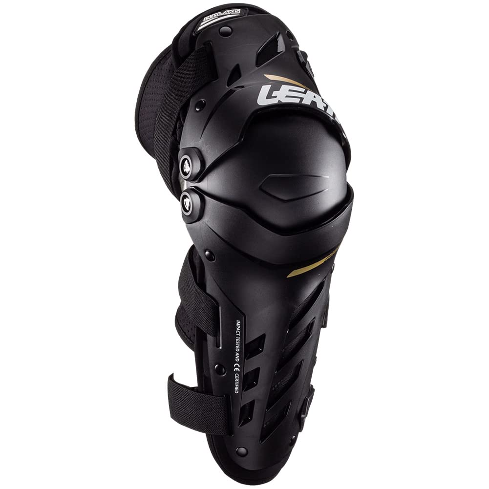 Leatt Brace Unisex-Adult Motorcycle Pivoting Knee And Shin Hard Shell Impact Foam Guard (Black, Large)