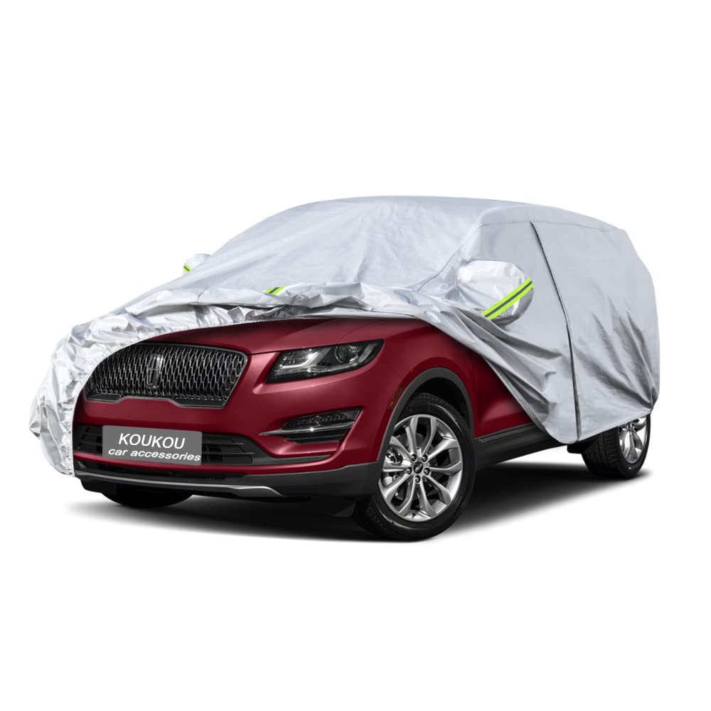 Koukou 6 Layers Car Cover Custom Fit Lincoln Mkc From 2014 To 2025, Waterproof All Weather For Automobiles, Sun Rain Dust Snow P
