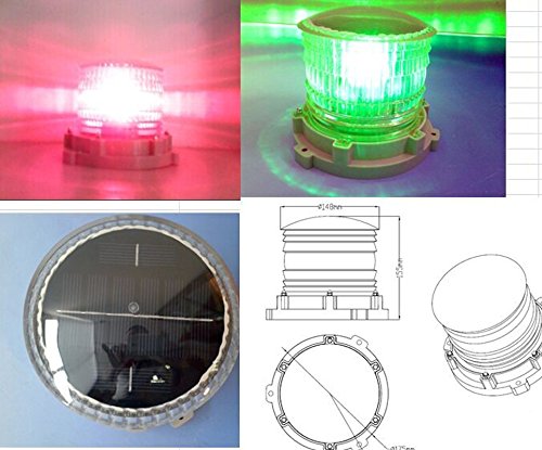 S16LS AMBER YELLOW 3NM IP68 SOLAR STEADY-ON LED Marina Dock Barge Boat Safety Beacon Light