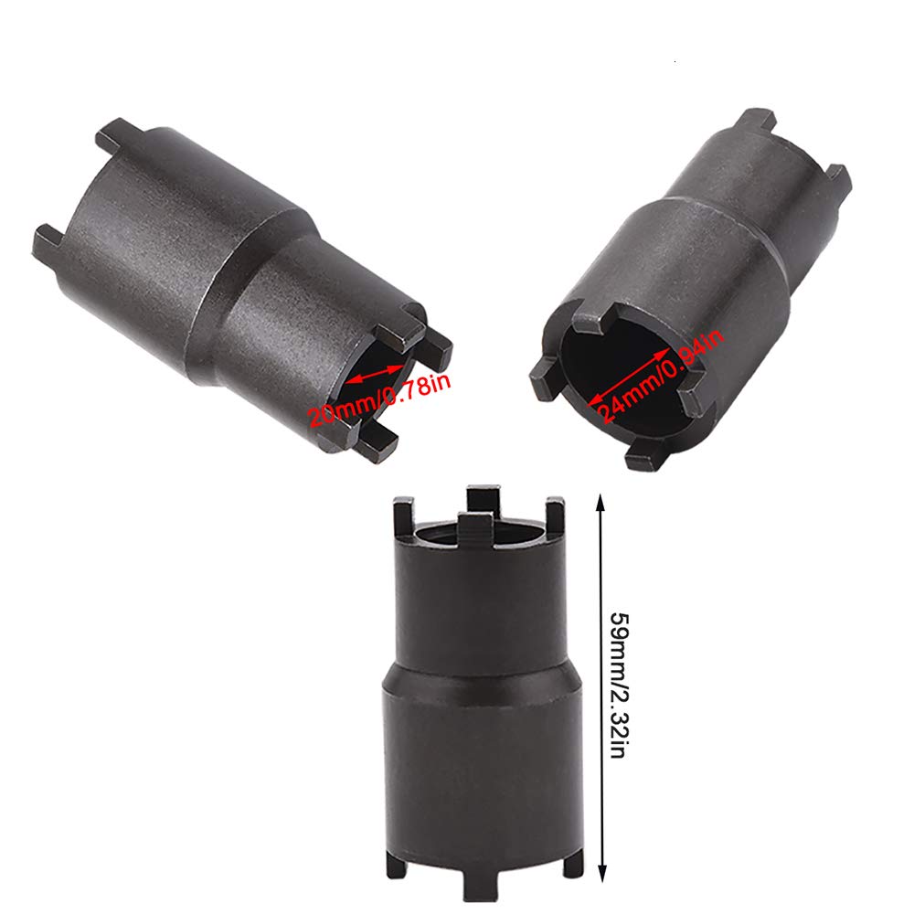 P1TOOLS Lock nut Wrench Removal Tool 20MM 24MM, 4-Pin Spanner Clutch Socket Remover Wrench for Honda Motorcycle ATV Dirt Bike AT