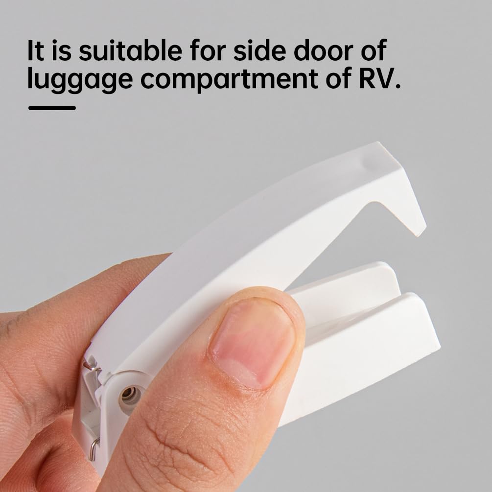 Xztrdi RV Baggage Door Catch Clips - ABS Plastic Trailer Storage Door Latch Holders (White, 2 Pack)