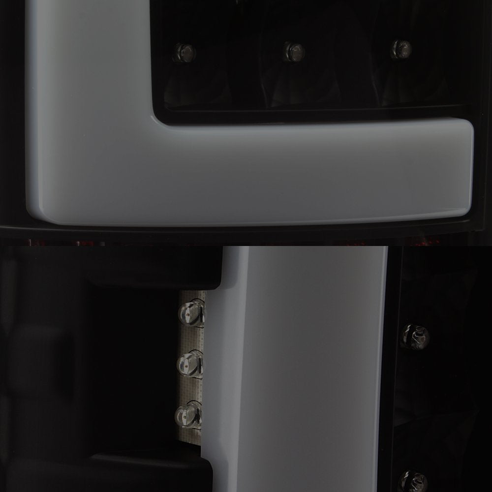 Akkon - For 03-06 Dodge Ram 1500 2500 3500 Led Drl Light Tube Black Smoked Tail Brake Light Lamp Assembly