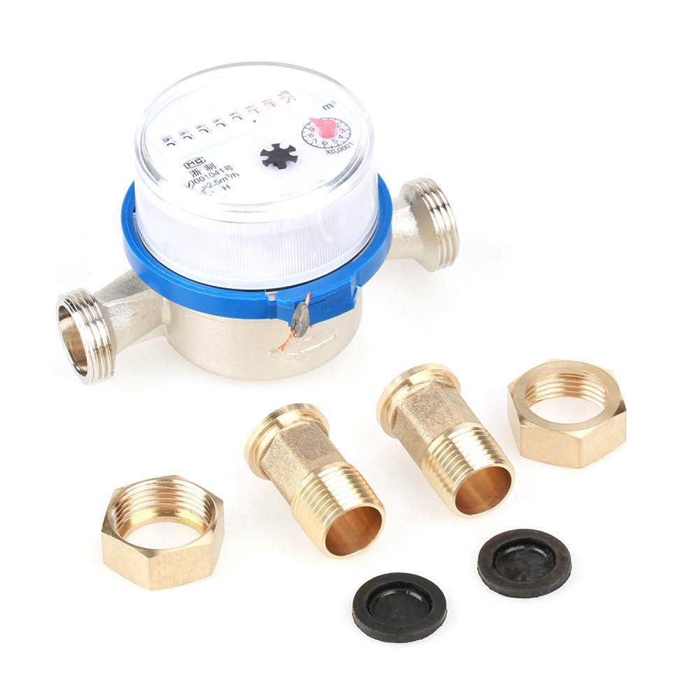 Acogedor Water Meter Flow House And Garden, 15Mm 1/2' Plastic Cold Water Meter, Single Water Flow Dry Table Measuring Tools