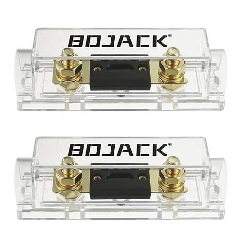 Bojack 0/2/4 Gauge Anl Fuse Holder And 50 Amp Fuses For 0-4 Gauge Automotive Fuse Block (Pack Of 2)