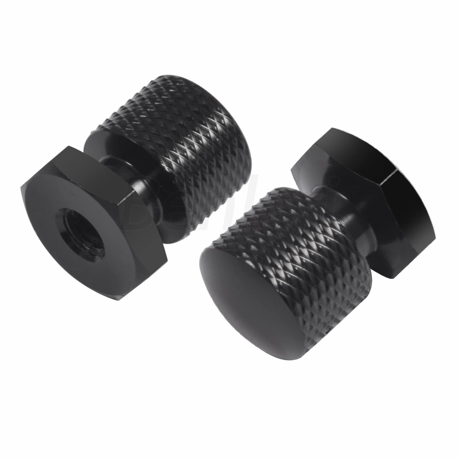 Benlari Black Solo Seat Nuts Mounting Nuts 1/4'-20 Thread Compatible For Harley Davidson Touring Softail Street Glide Road Glide Road King 1997-2024