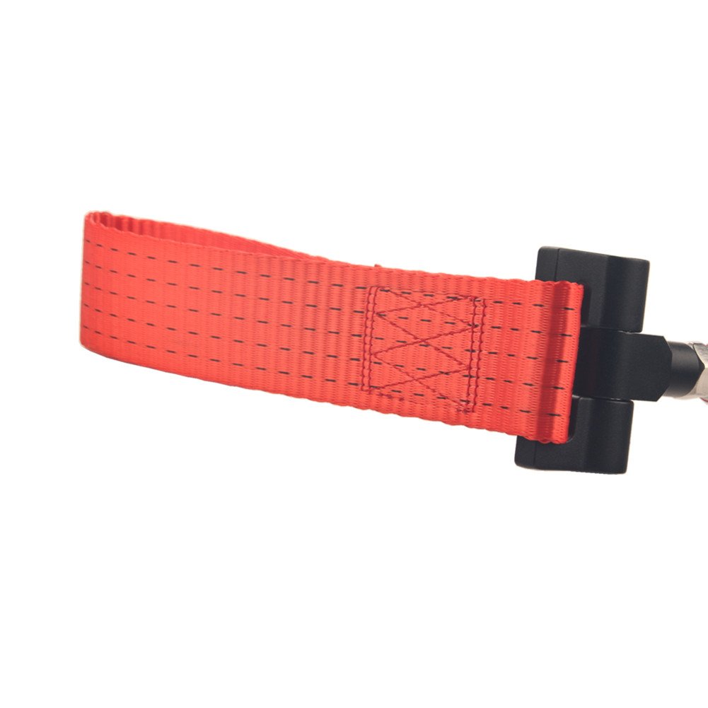 Dewhel Track Racing Style Tow Hook W/Red Towing Strap Front Rear Bumper Screw On Compatible With Bmw 1 3 5 Series X5 X6 E36 E39