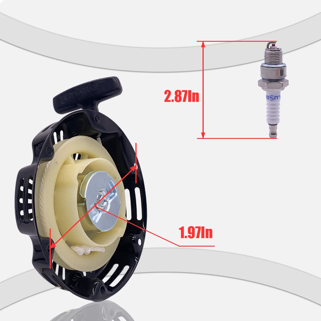 Pull Start Recoil Starter For Coleman Ck100-S Ct100U Cc100X Mini Bike Sk100 Go-Kart 97Cc 2.8 Hp Mm-B80 Mini Bike With Spark Plug