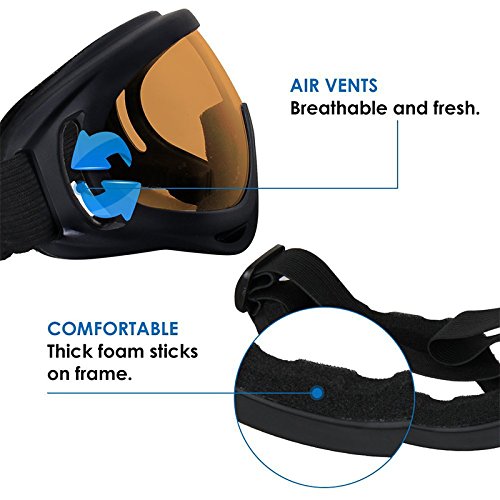 SPOSUNE Motorcycle Goggles Airsoft Goggles, UV400 Protection Dirt Bike Goggles, ATV Goggles Safety Goggles for Men Women