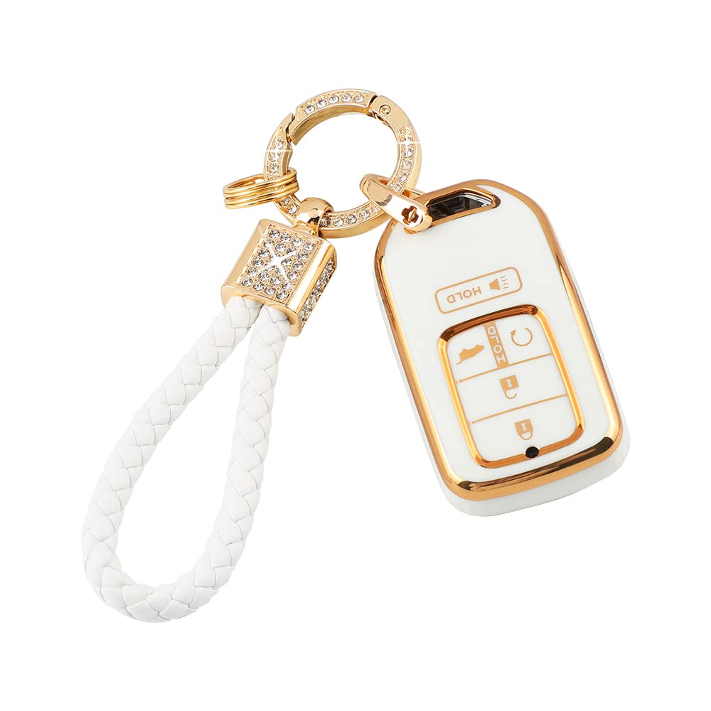 Pifoog Key Fob Cover For Honda 5 Buttons Car Keys Case Tpu Accessories For Honda Accord Civic Crv Pilot Passort Insight Smart Ke