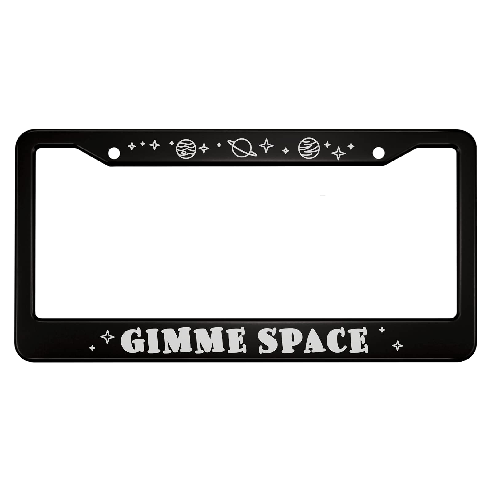 Ofloral Gimme Space Aluminum Alloy License Plate Frame Planets And Stars Cute Cool Shiny Galaxy Applicable To Us Standard Car Me