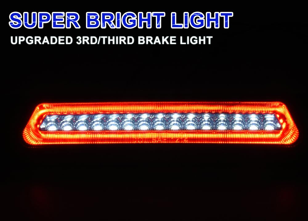 Pit66 Led 3Rd Brake Light, Compatible With 09-14 Ford F150 Rear High Mount Stop Parking Lights Assembly Third Brake Cargo Lamps
