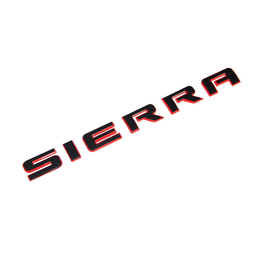 Yoaoo 1X Oem Red Line Sierra Letters Emblem Badge Compatible With 2500Hd 3500Hd Sierra 2011-2019 Denali (Redline)