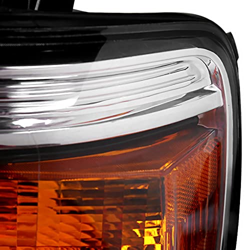 SPEC-D TUNING Chrome Housing Clear Lens Projector Driver Left Side Headlight Compatible with 2014-2015 GMC Sierra 1500 2500 3500 Base/Denali/SLE/SLT