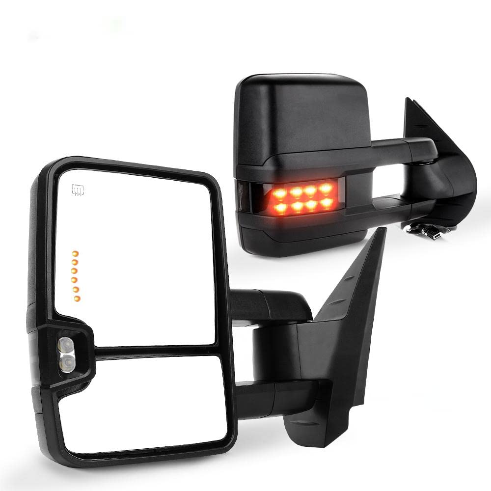 SCITOO Towing Mirrors Compatible fit for 2007-2014 for Chevy for GMC for Silverado for Suburban Towing Door Side Mirrors Pair Se