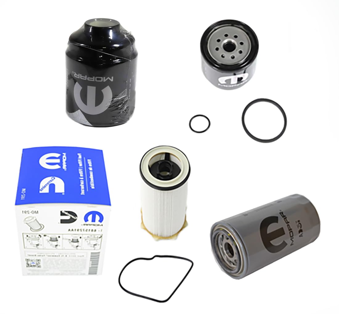Mopar Genuine OEM Filters Bundle, Dodge Ram 6.7L Cummins Diesel Filter set; Fuel/Water Separator Filter Kit, Fuel Filter & Engin