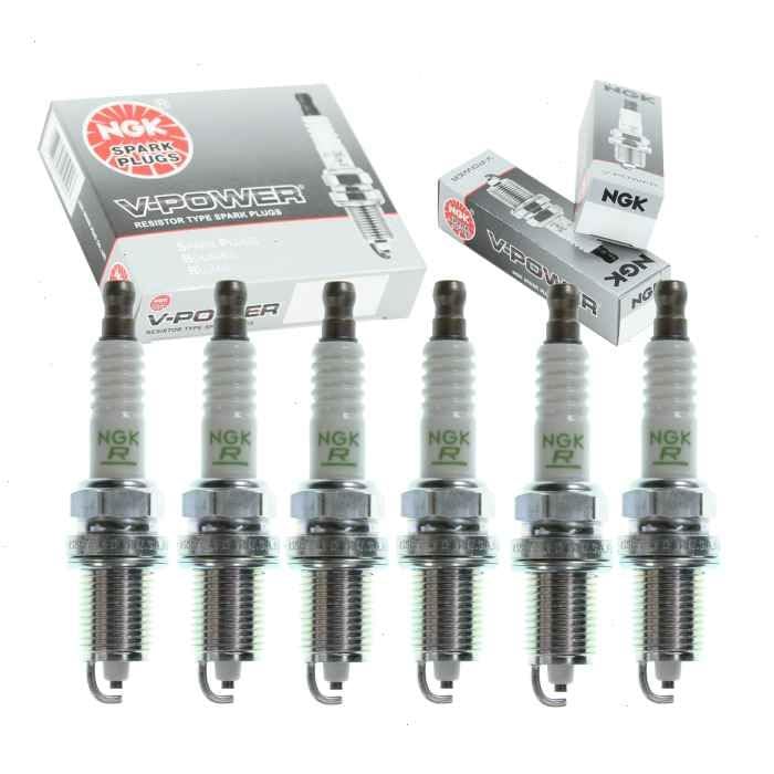 6 pc NGK V-Power Spark Plugs compatible with Honda Pilot 3.5L V6 2003-2005