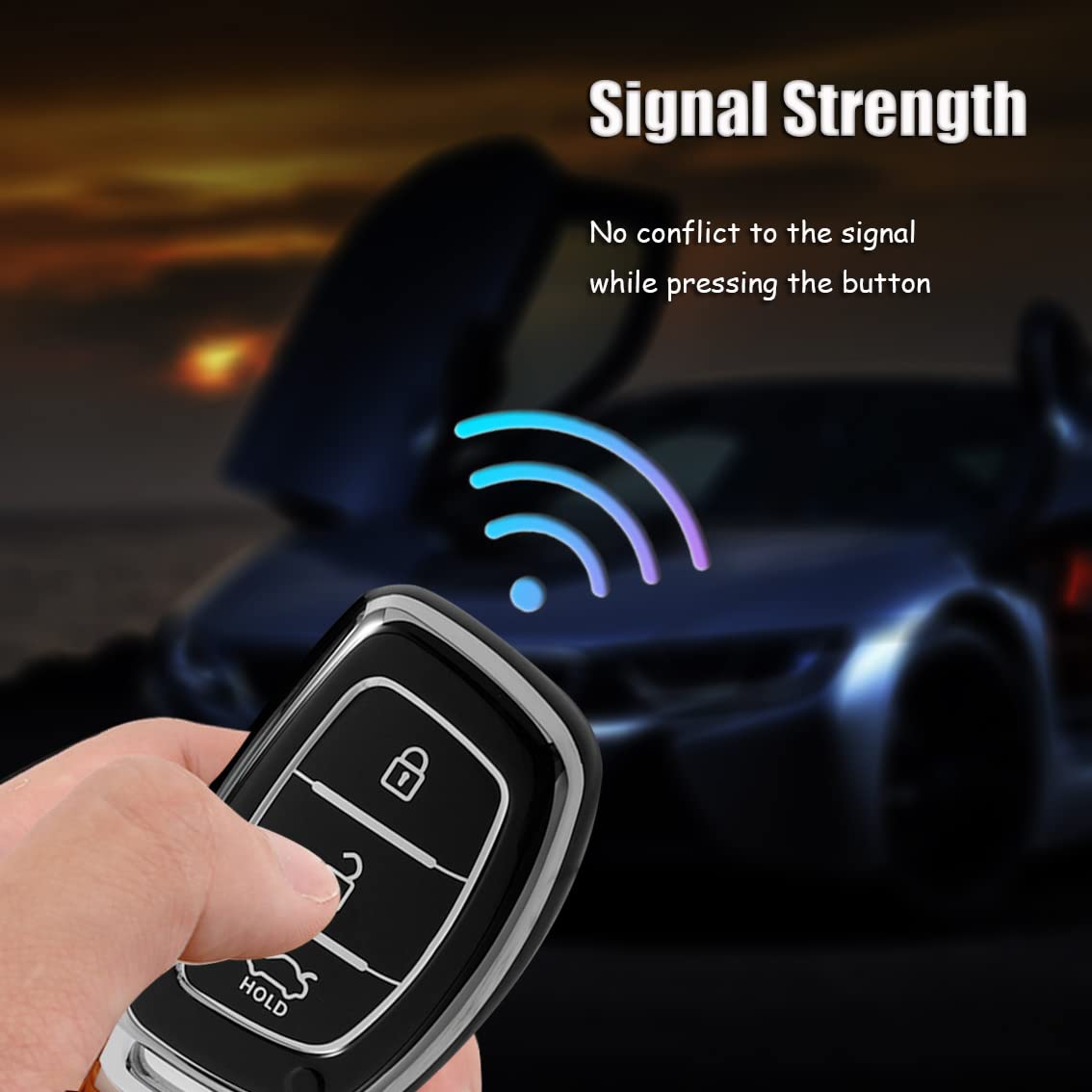 Hibeyo Key Fob Cover For Hyundai Tucson Sonata Fe Creta Mistra Elantra Ioniq Venue Ix35 I10 I20 I30 I40 Solaris Kona Accent 2018