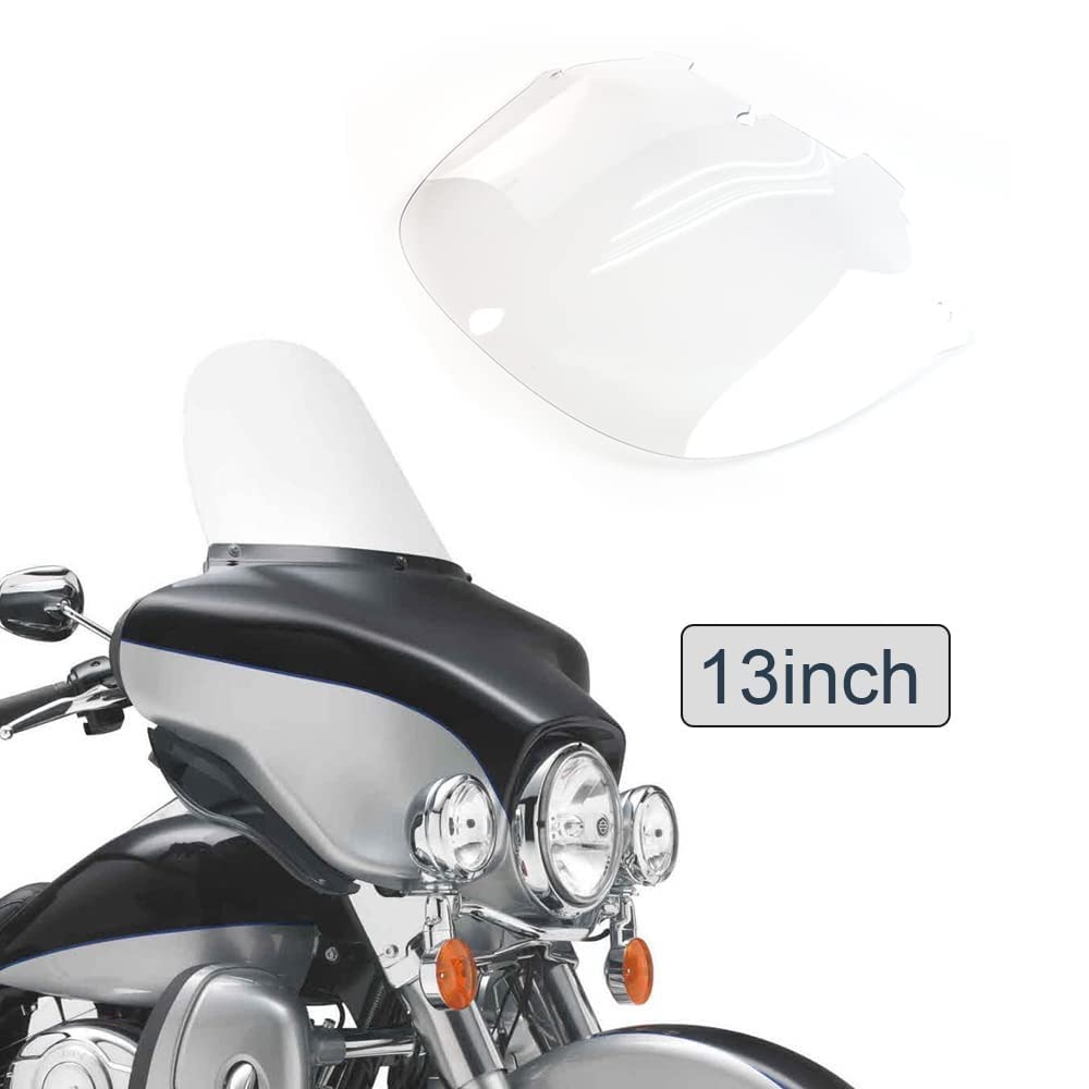 Wynmoto 13 Clear Windshield Windscreen Compatible For 1996-2013 Harley Davidson Touring Street Glide/Electra Glide/Tri Glide Flht Flhx Flhtcu Flhtc Flhx Flhtk Tri Glide 1996-2013