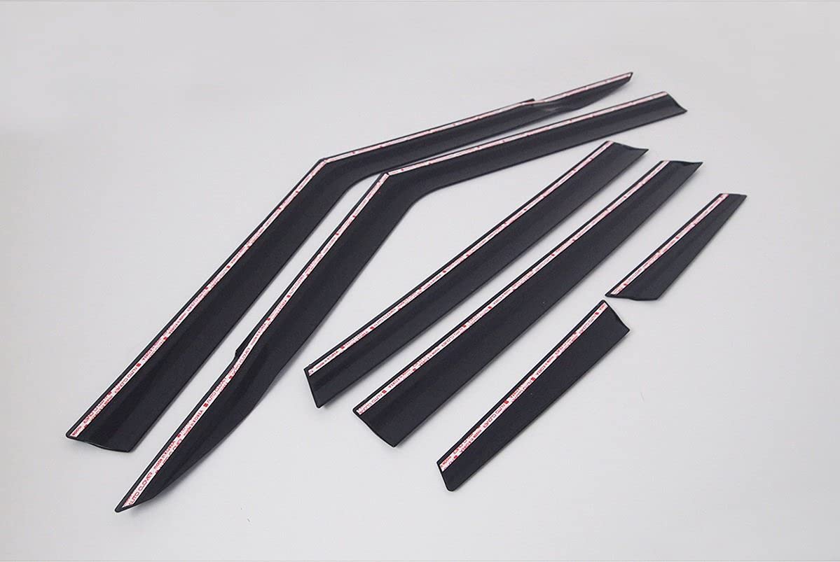 Autoclover Tape-On Rain Guards Window Visors 6 Pcs Set For Kia Soul 2020 2021 2022 2023 2024 / Window Deflectors, Out-Channel Ve