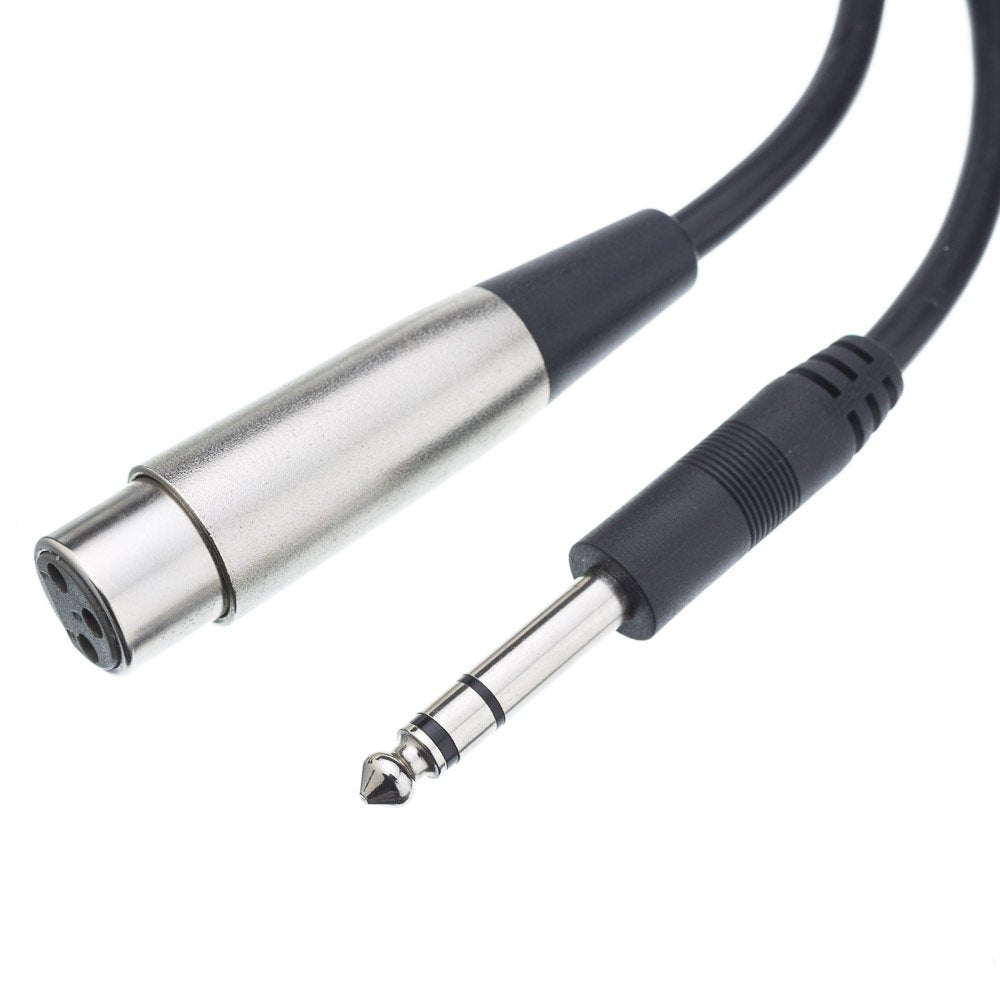 Cablewholesale 3-Pin Xlr Female To 1/4'' Trs/Stereo Male Audio Cable, 24 Awg Microphone Cable, 10 Feet