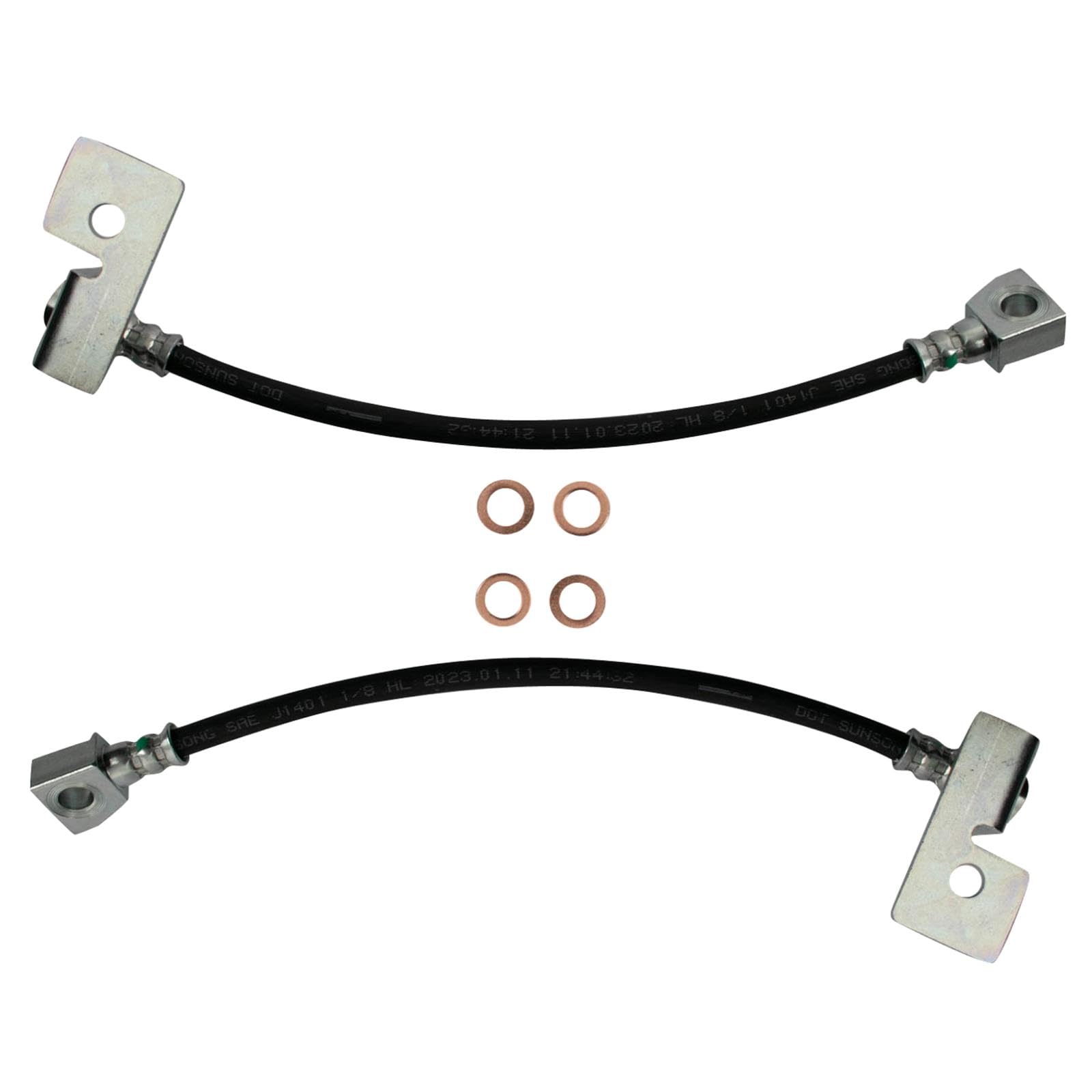 Trq Rear Brake Hose Set Compatible With 1999-2003 Ford F-150 2004 F-150 Heritage