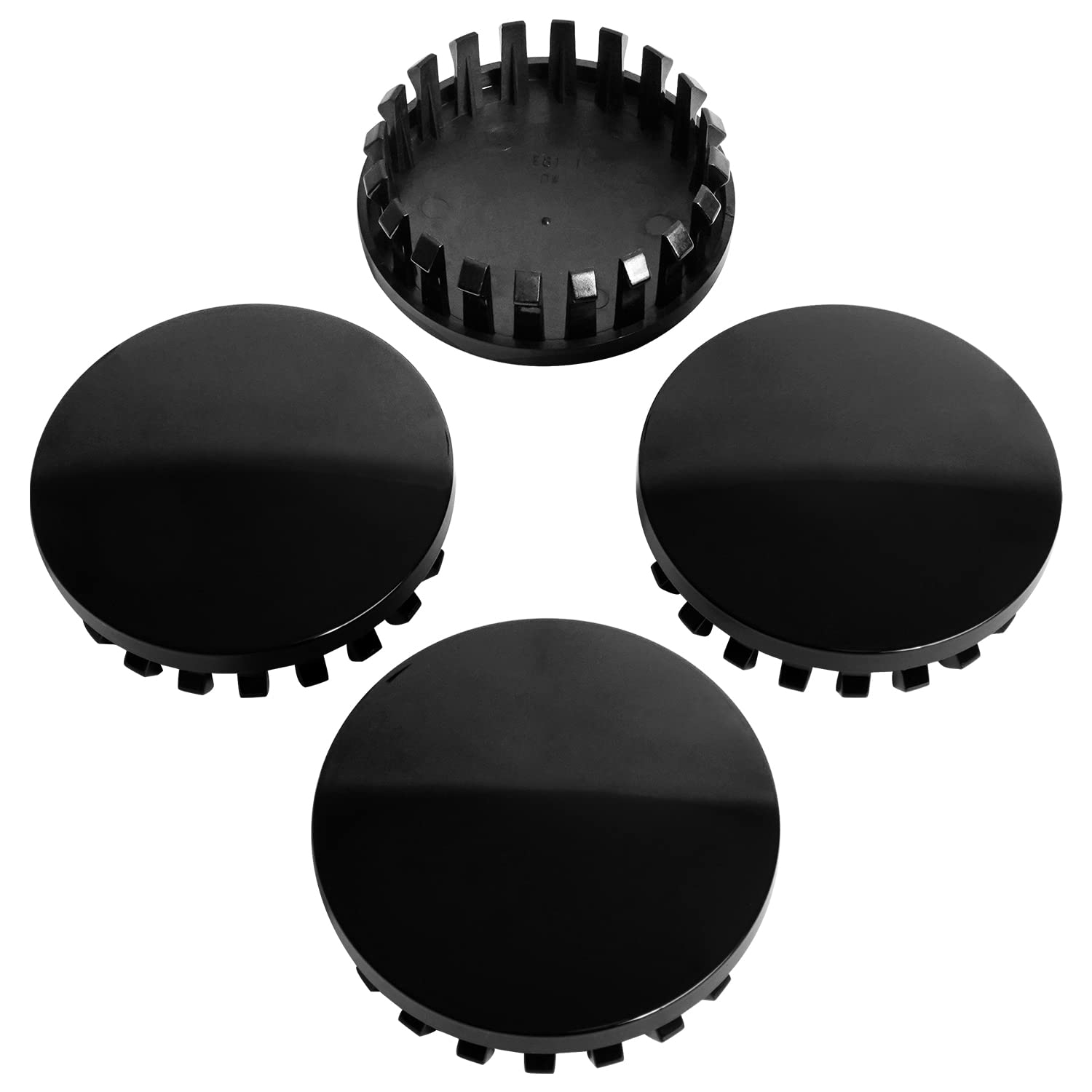 Kitspro 3.25Inch 83Mm Wheel Center Caps For Rim Hub Caps, Pack Of 4 (Gloss Black, Outer 83Mm, Inner 73Mm)