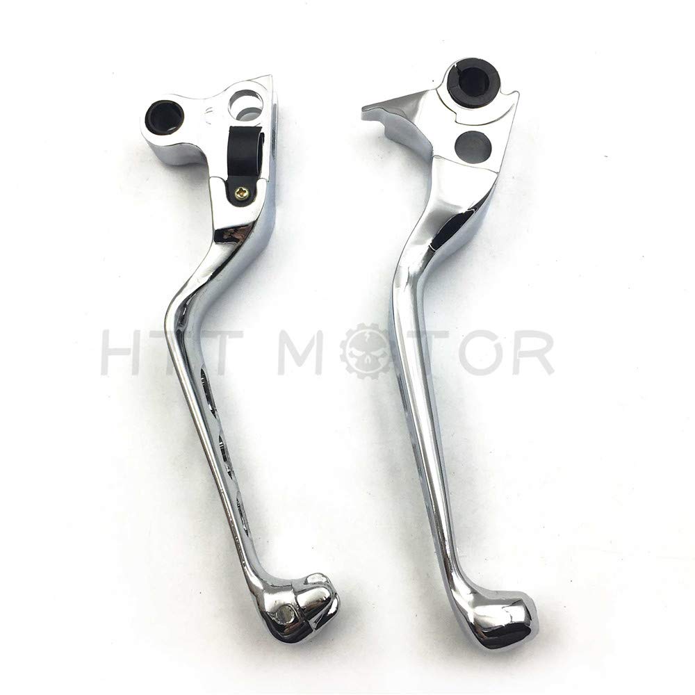 Httmt Mt241-020A-Cd Chrome Cnc Aluminum Black Brake Clutch Skull Zombie Lever Compatible With Harley Davidson Sportster Softail