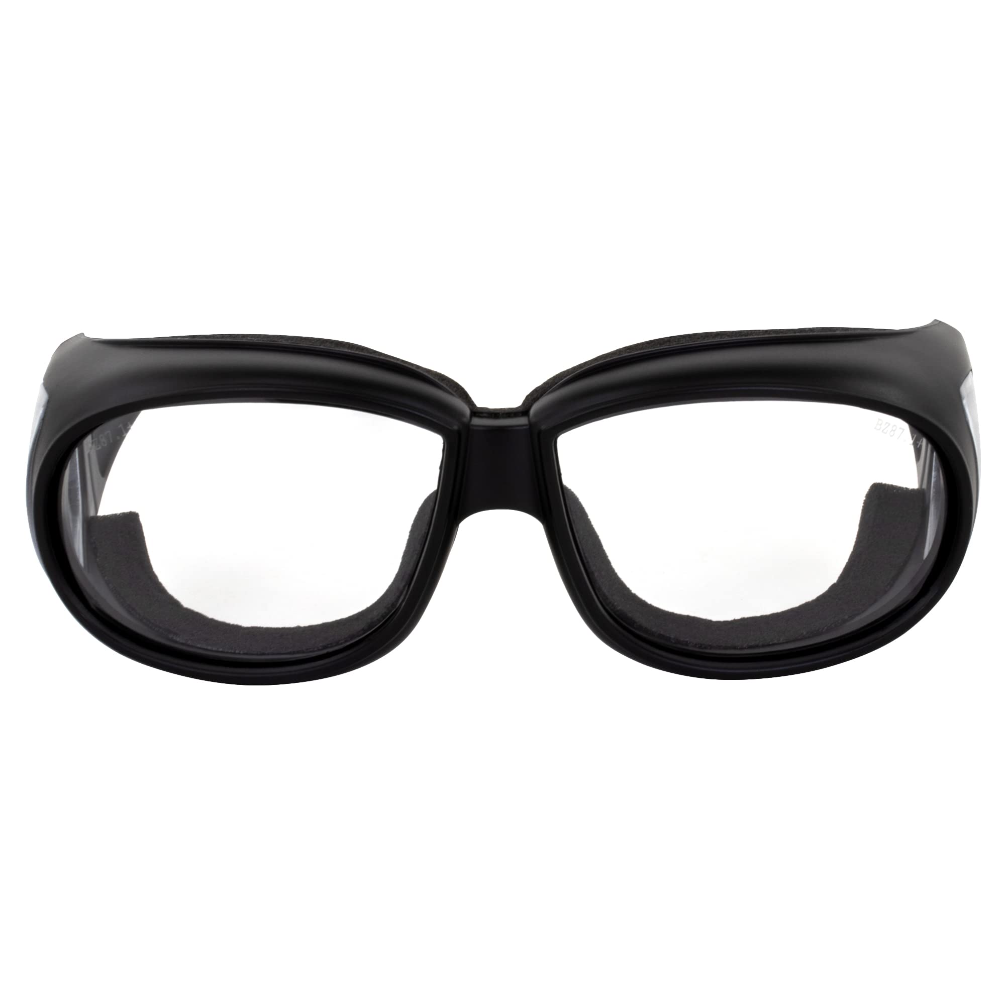 Birdz 2 Pairs Swallow Foam Padded Motorcycle Riding Glasses Black Frame Clear/Smoke Lens