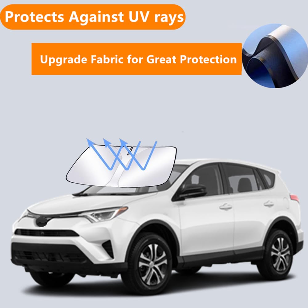 Windshield Sun Shade for Toyota CHR 2018-2023 CH-R Sunshade 240T Reflective Fabric Double-Layer Design Window Cover Sun Visor Fo