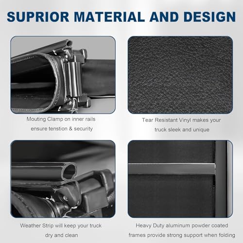 Mostplus Soft Quad Fold Truck Bed Tonneau Cover Compatible For 2002-2025 Dodge Ram 1500 Inclu. Classic & New Body/2003-2024 Ram