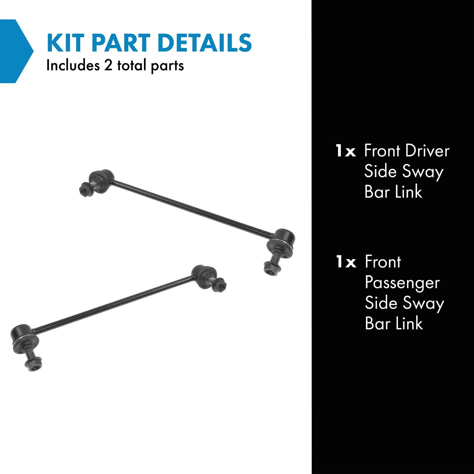 Trq Front Sway Bar Stabilizer Link Set Compatible With 2005-2009 Chevrolet Equinox 2006-2009 Pontiac Torrent 2002-2007 Saturn Vu