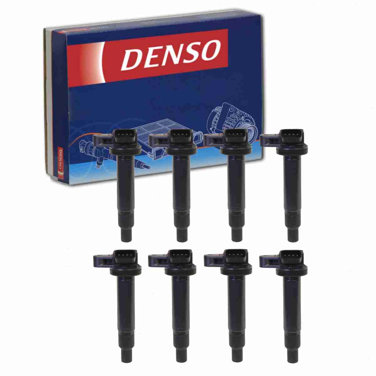 8 pc DENSO Direct Ignition Coils compatible with Toyota Tundra 4.7L V8 2000-2009