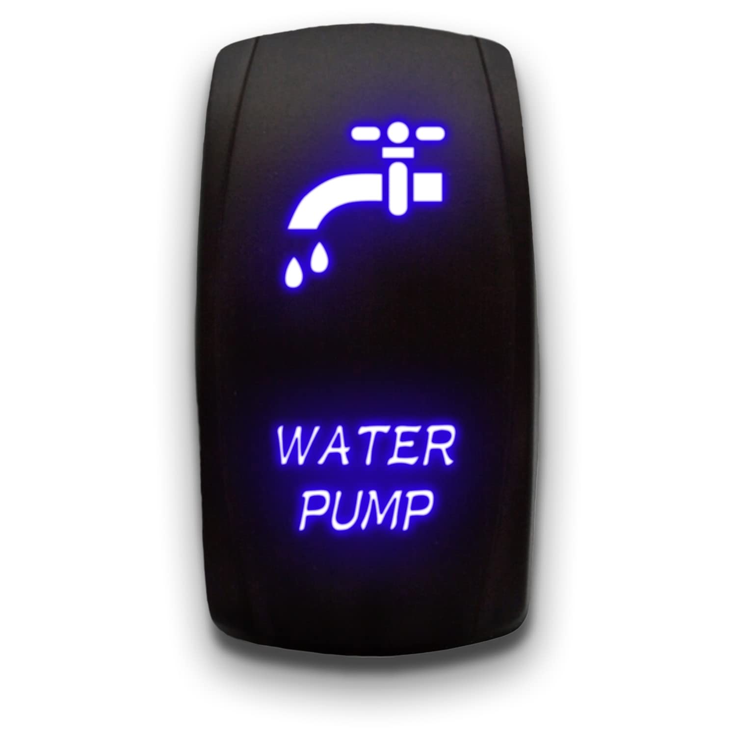 Water Pump - Blue - Laser Etched 5-Pin Double Pole Single Throw Water Pump Maintained On-Off Dpst Toggle Switch 20A 12V