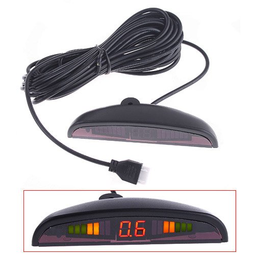Car Parking Sensors,4 Sensors Kit Parking Sensors Buzzer Radar,Desplay Led,Acoustic Auto Reverse Backup System (Black)