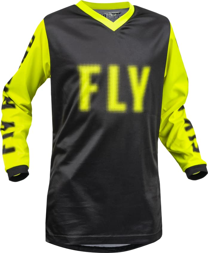 Fly Racing 2023 Youth F-16 Black/Hi-Vis Moto Gear Set - Pant and Jersey Combo