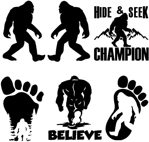 Sasquatch, Bigfoot, Hide And Seek Champion Decals (Black, Small ~3.5'')