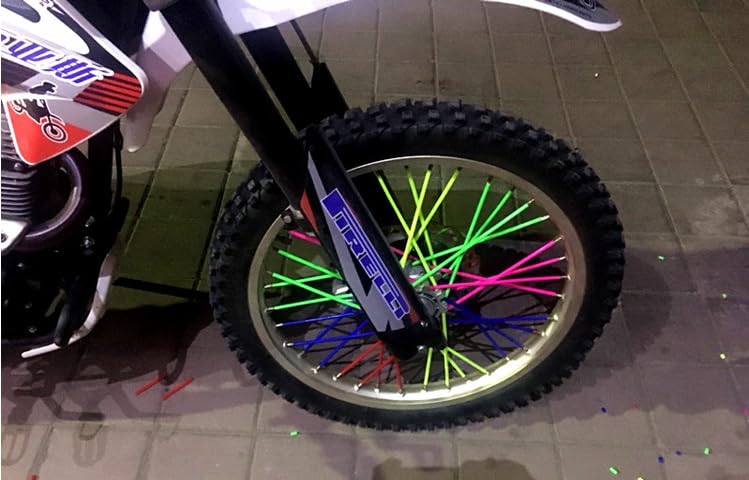 72 Pcs Dirt Bike Spoke Skins Spoke Covers 8'-21' Spoke Rims Protector For Pit Bike Motorcycle Bicycle Wheelchair-Orange