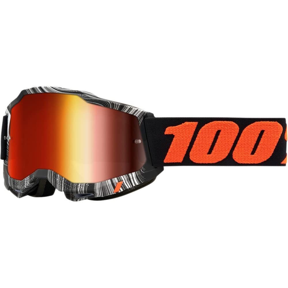 100% Accuri 2 Motocross & Mountain Biking Adult Goggles (Geospace - Mirror Red Lens)